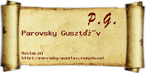 Parovsky Gusztáv névjegykártya